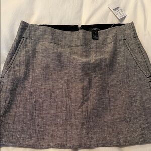 J. Crew Gray Mini Skirt with Subtle Crosshatch